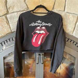 Pull over cropped rocker sweater shirt